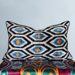 cushion cover silk velvet ikat / organic linen 40x60cm vl060