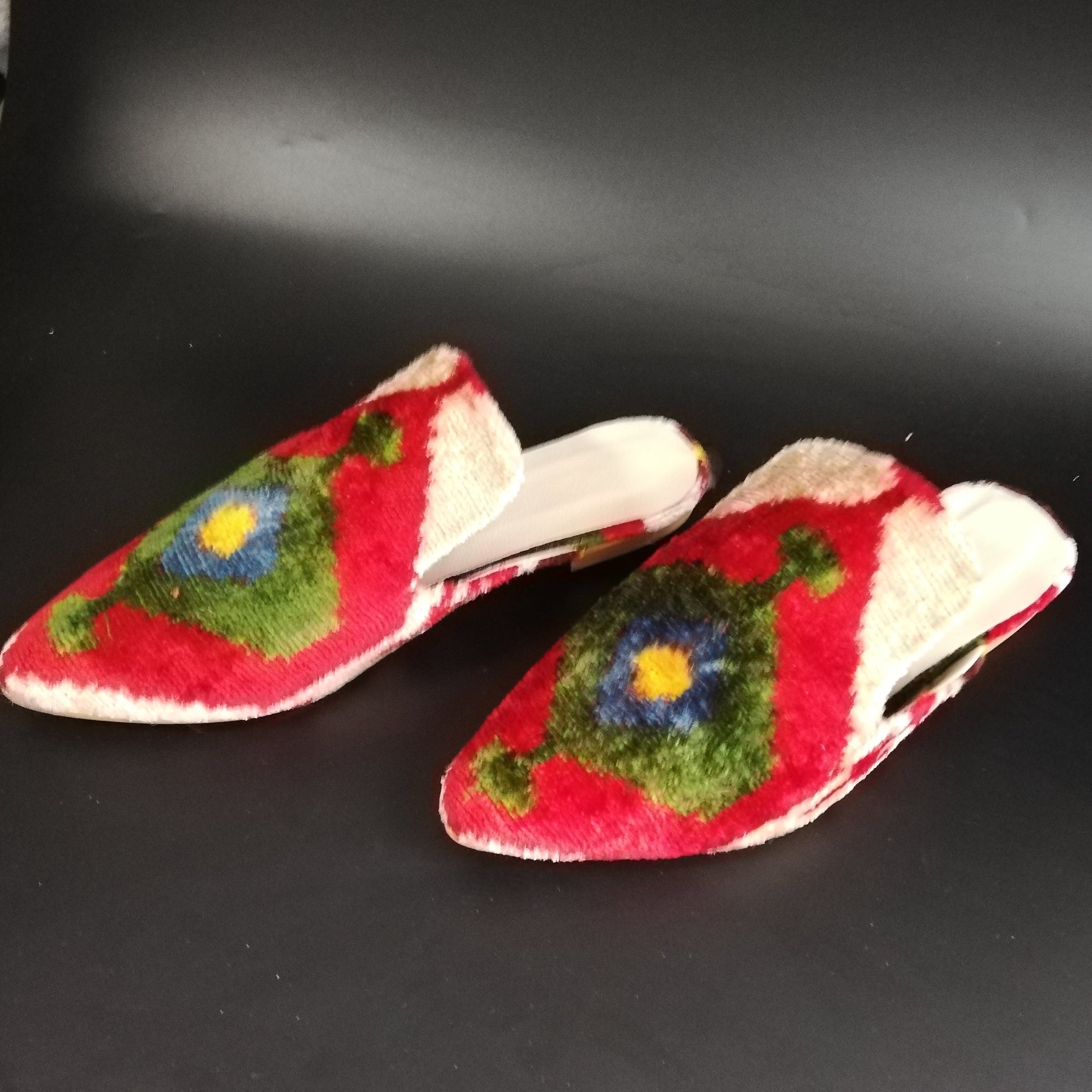 silk velvet ikat slippers 030