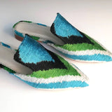 silk velvet ikat slippers 008