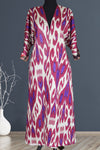 cotton ikat caftan (burgundy and purple)