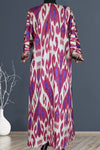 cotton ikat caftan (burgundy and purple)