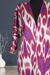 cotton ikat caftan (burgundy and purple)