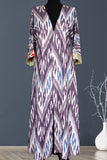 cotton ikat caftan (purple and blue)