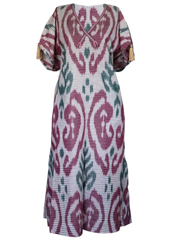 cotton ikat caftan dress 008