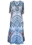 cotton ikat caftan dress 010