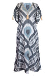 cotton ikat caftan dress 006