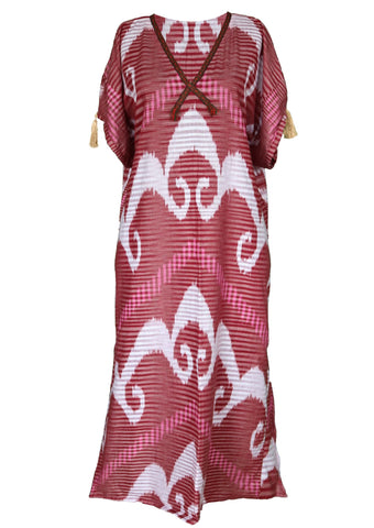 cotton ikat caftan dress 002