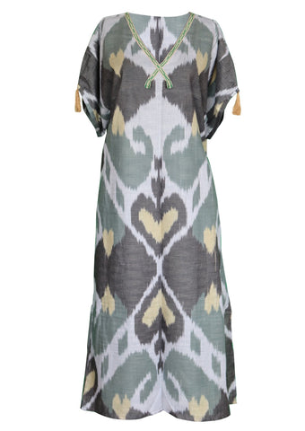 cotton ikat caftan dress 003