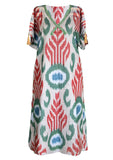 cotton ikat caftan dress 011