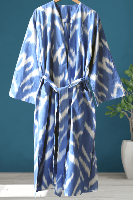 Cotton Ikat Blue Caftan 013