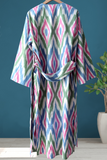 Cotton Ikat Pink Zig Zag Caftan 012