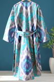 Cotton Ikat Turkuaz Caftan 014