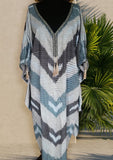 cotton ikat caftan dress 001