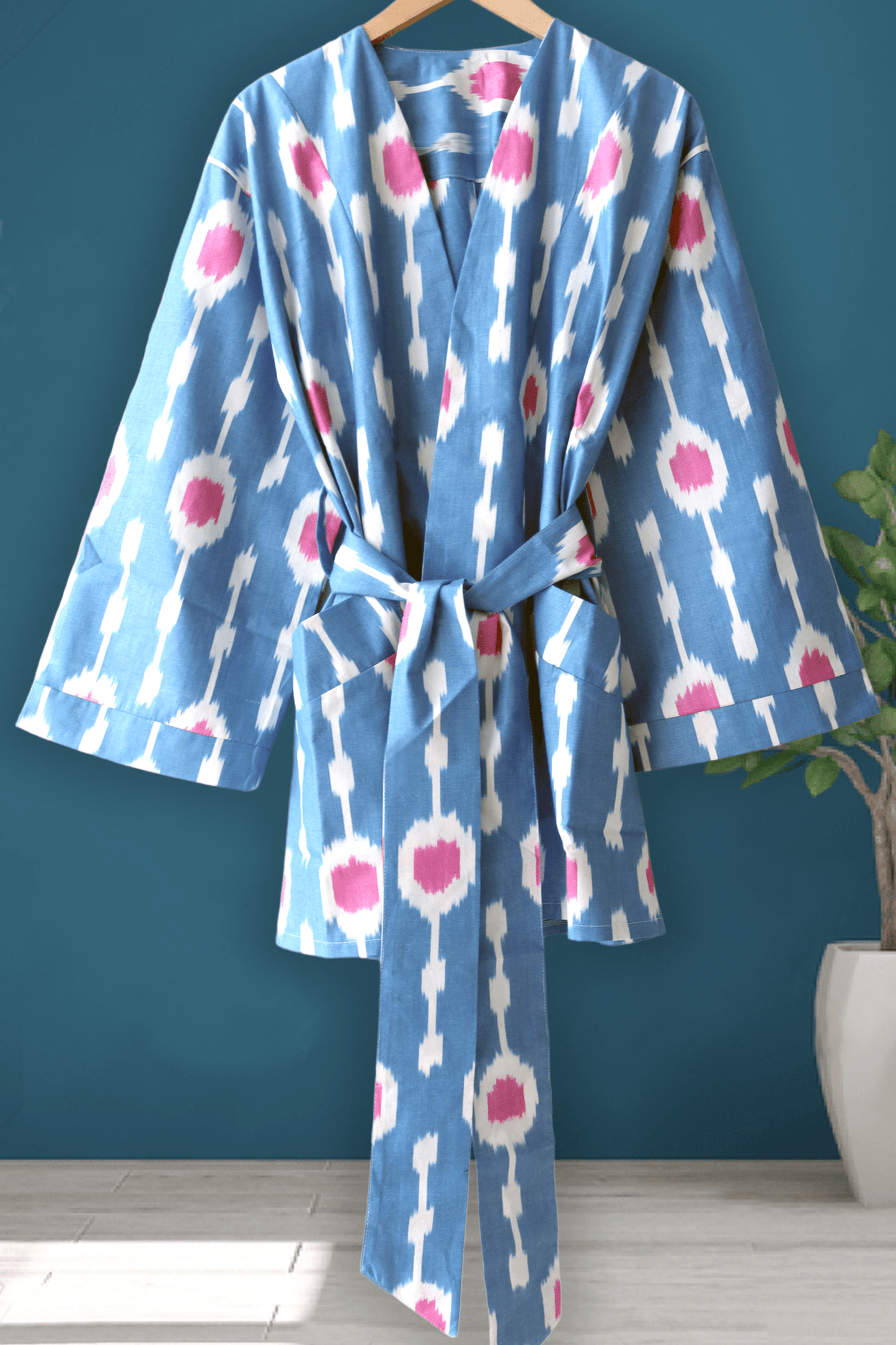 Cotton Ikat Blue Pink Jacket