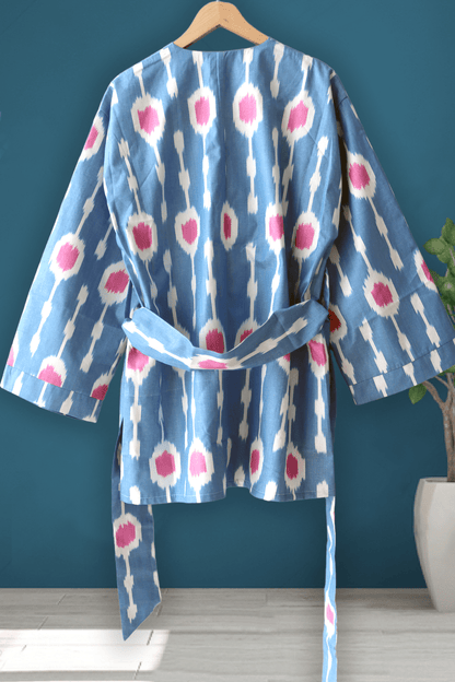 Cotton Ikat Blue Pink Jacket