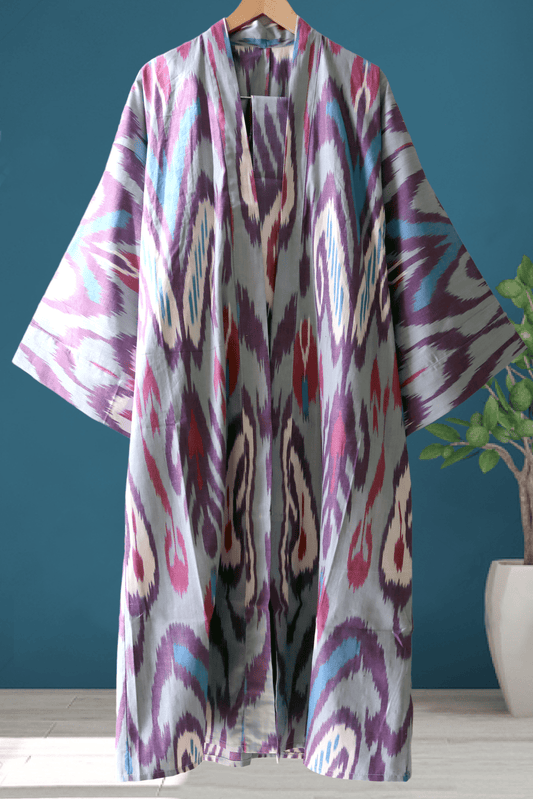 Cotton Ikat Kimono Style Caftan 017