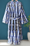 Cotton Ikat Blue Grey Caftan