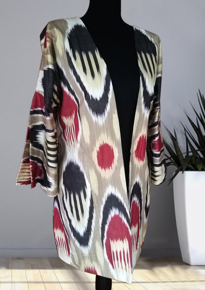 cotton ikat spanish sleeved caftan sc 007