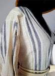 handwoven caftan silk-cotton blue stripes