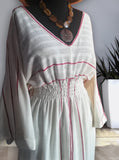 handwoven caftan silk-cotton red stripes