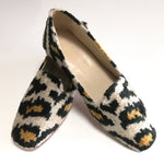 Silk velvet ikat handmade leopar loafer