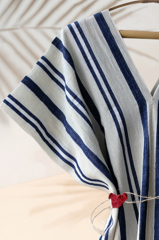 Handwoven Caftan Dress Navy 16