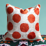 cushion cover silk velvet ikat / organic linen 40x40cm vl018