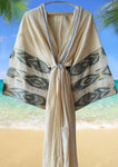 silk ikat winged robe blue striped 02