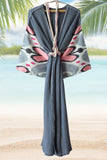 silk ikat winged robe pink-smoky