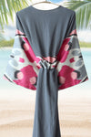 silk ikat winged robe pink-smoky