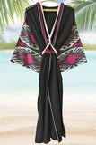 Silk Ikat Muslin Robe Fuchsia Pomegranate