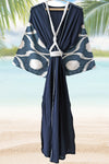 Silk Ikat Muslin Robe Black