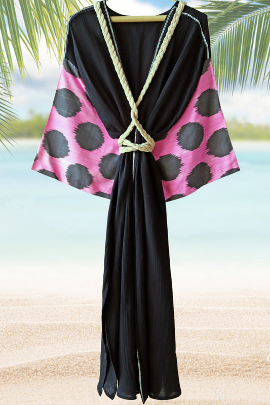 Silk Ikat Muslin Robe Dot