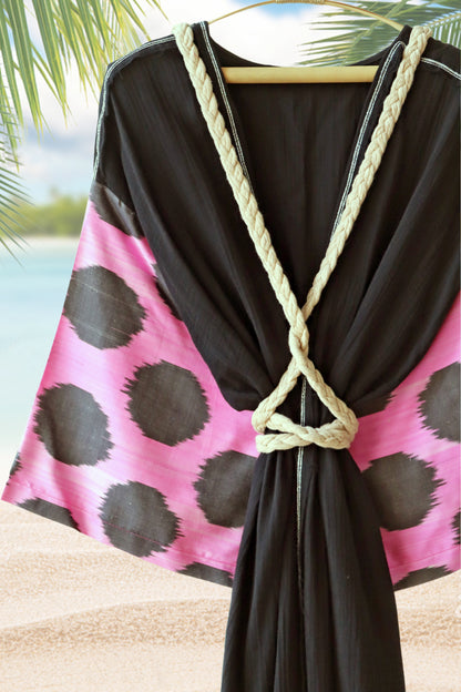 Silk Ikat Muslin Robe Dot