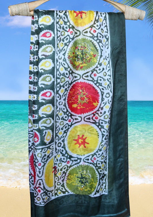 handprinted silk scarf 010