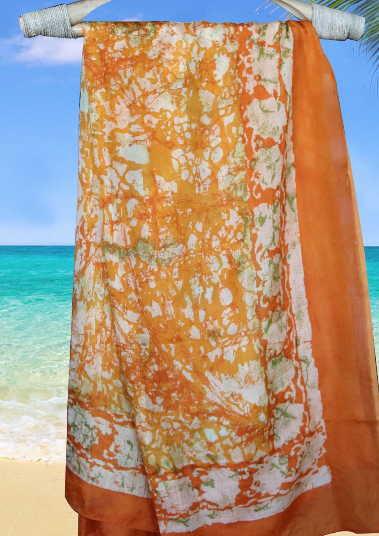 handprinted silk scarf 009