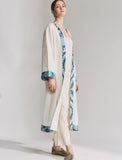 handwoven organic linen-silk ikat caftan