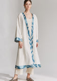 handwoven organic linen-silk ikat caftan