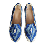 silk ikat velvet shoes 38