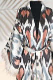 Silk Ikat Double Side Kimono 001