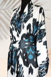 Silk Ikat Kimono Style Black Caftan