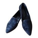 Silk velvet ikat handmade sharp pointed toes black shoes