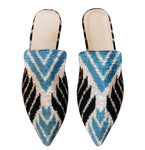 silk velvet ikat slippers 027