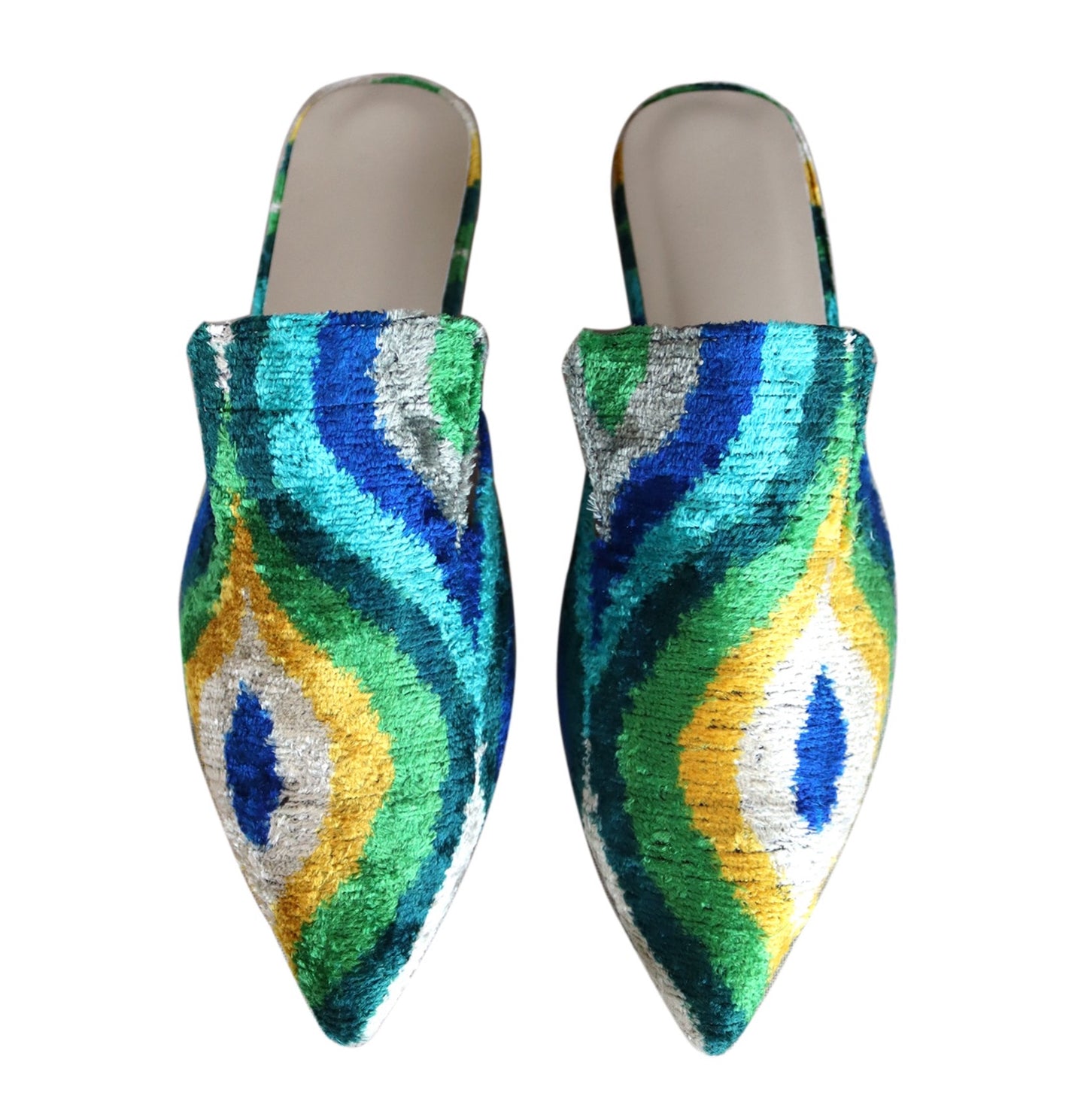 silk velvet ikat slippers 045
