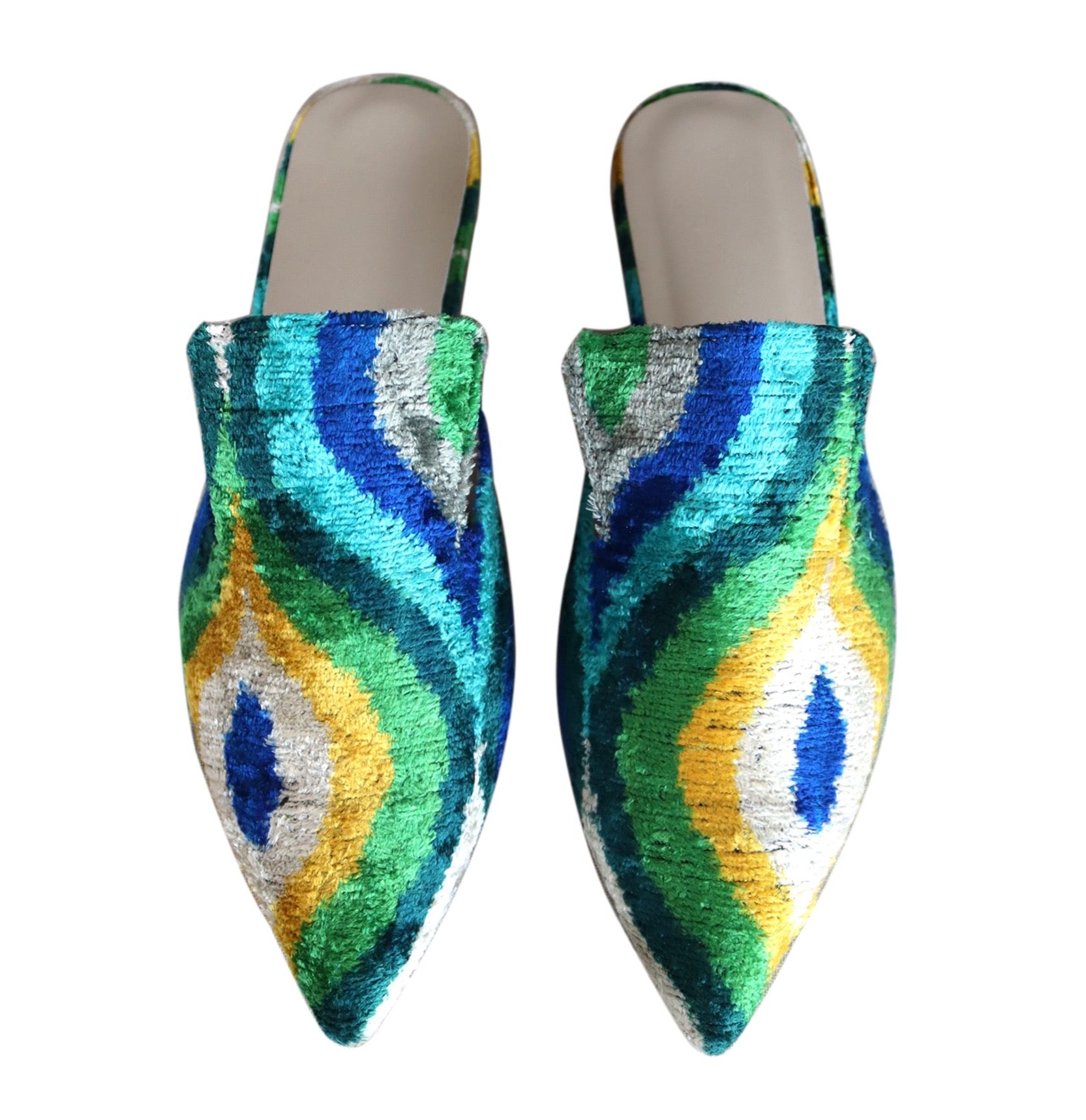 silk velvet ikat slippers 045