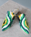 silk velvet ikat slippers 046