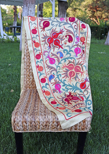 silk suzani table runner 001
