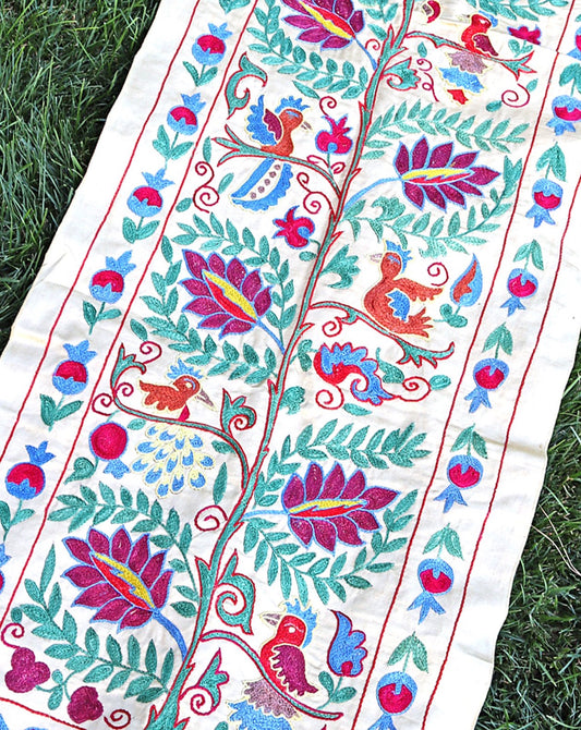 silk suzani table runner 002