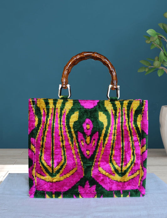 Bamboo Style Handles Medium Tote Bag 060