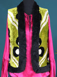 Silk Velvet Ikat Green Vest